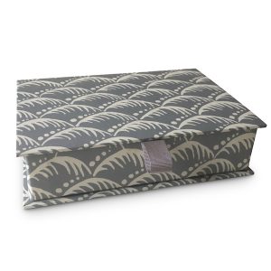 Cambridge Imprint Postcard Box covered in Wave Patterned Paper