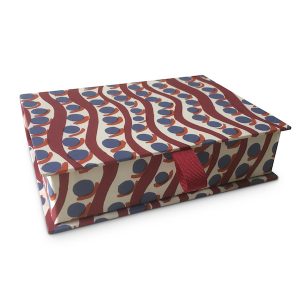 Cambridge Imprint Postcard Box covered in Charleston Scumble Patterned Paper