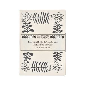 10 Small Cards with Patterned Border in Blue-Black