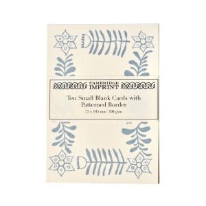 10 Small Cards with Patterned Border in Pale Blue