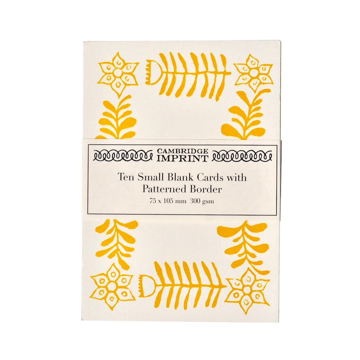 10 Small Cards with Patterned Border in Transparent Orange - Cambridge ...