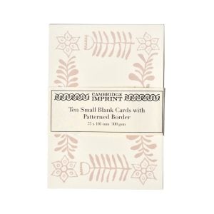 10 Small Cards with Patterned Border in Plaster Pink