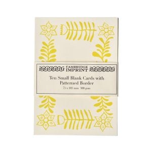 10 Small Cards with Patterned Border in Yellow