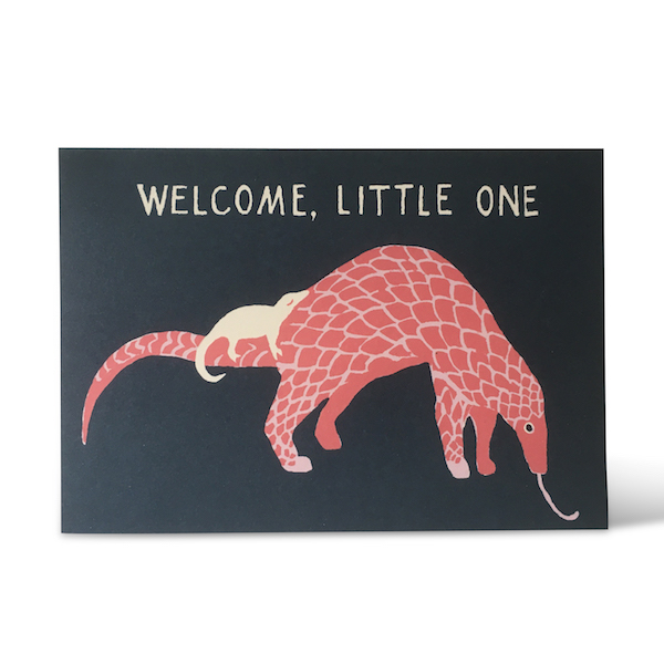 Welcome Baby Pangolin Card by Cambridge Imprint