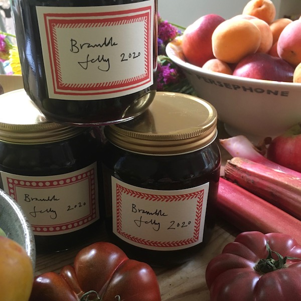 Labelled Jars of Bramble Jelly