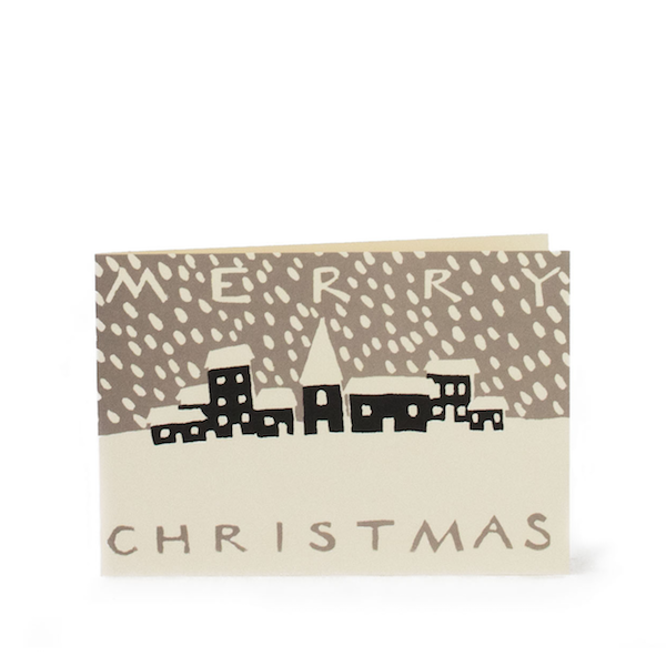 Christmas Snowy Town card by Cambridge Imprint