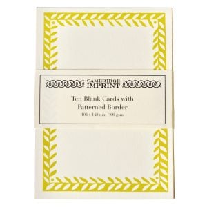 10 Postcards with Patterned Border in Acid Yellow