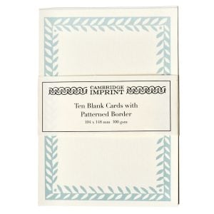 10 Postcards with Patterned Border in Aquamarine