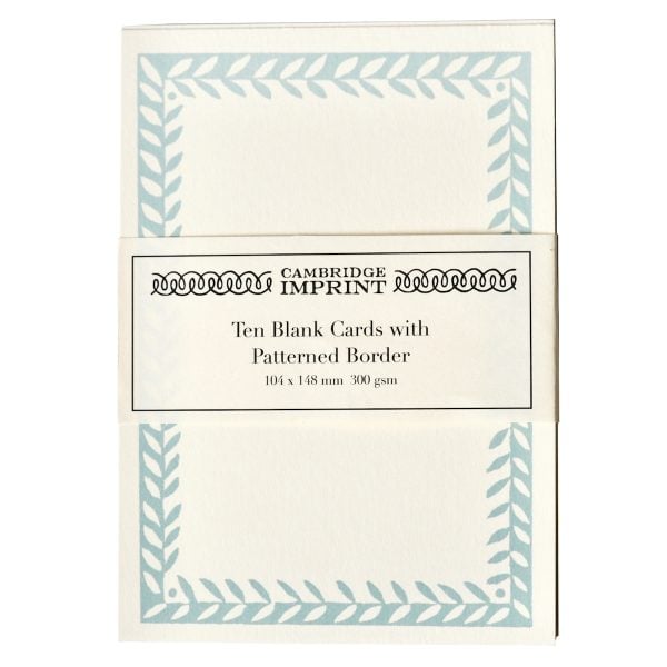 Cambridge Imprint Postcard with Border in Aquamarine