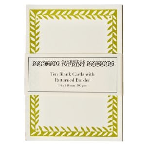 10 Postcards with Patterned Border in Bawden Green