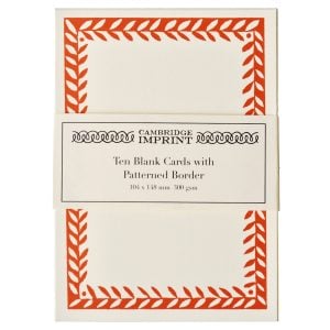 Ten Postcards with Patterned Border in Tomato