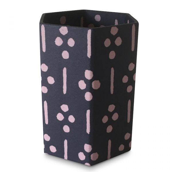 Pencil Pot covered in Ugizawa Blackberry Patterned Paper by Cambridge Imprint
