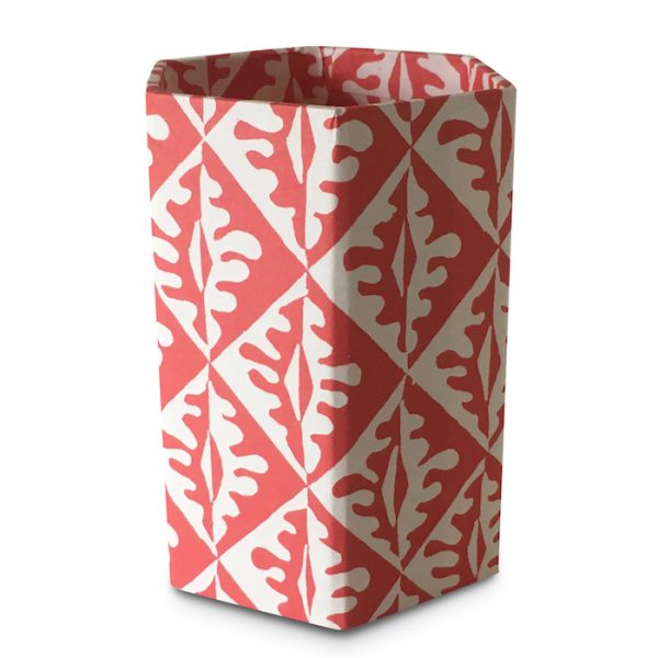 Pencil Pot covered in Oak Leaves Patterned Paper by Cambridge Imprint
