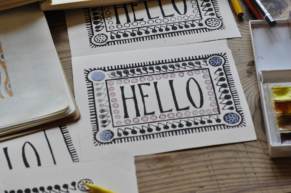 Hello card by Cambridge Imprint