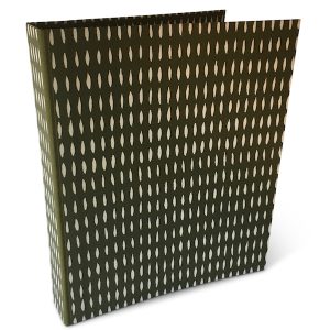 Ring Binder covered in Seed Olive patterned paper by Cambridge Imprint