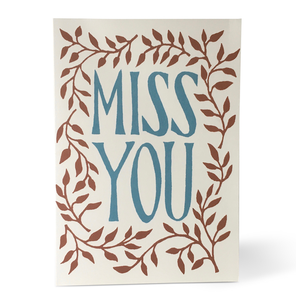 Miss You card by Cambridge Imprint