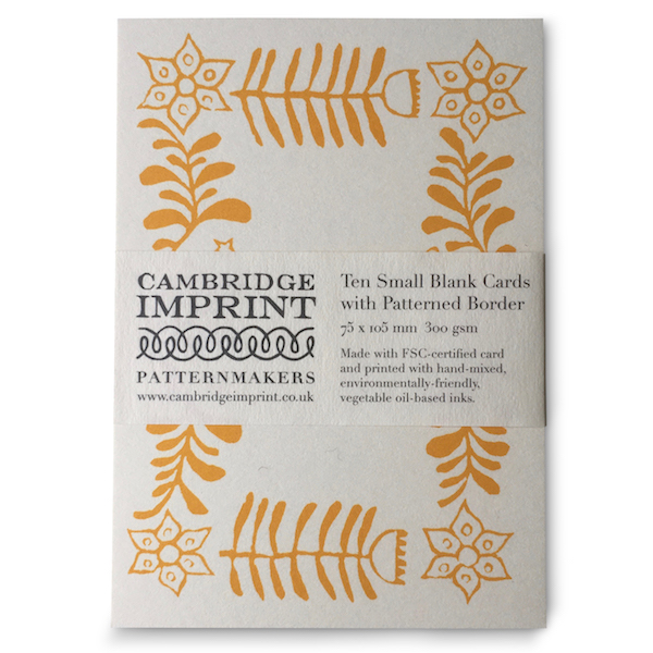 Cambridge Imprint Small Cards with Folk Art Patterned Border