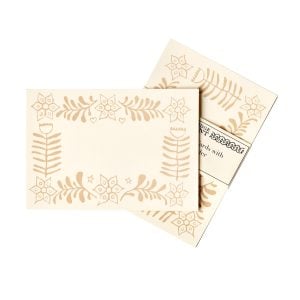 10 Small Cards with Patterned Border in Plaster Pink
