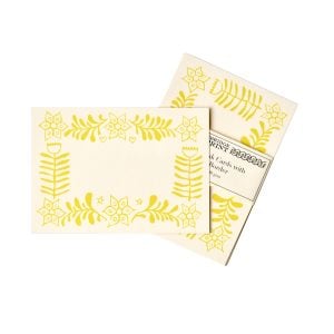 10 Small Cards with Patterned Border in Yellow
