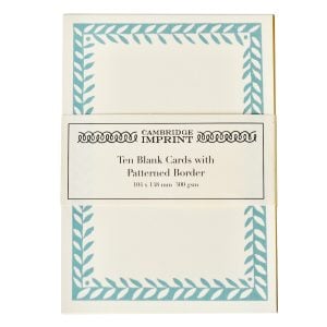 10 Postcards with Patterned Border in Turquoise