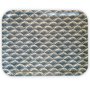 Cambridge Imprint Oblng Birch Try in Wave Indigo pattern