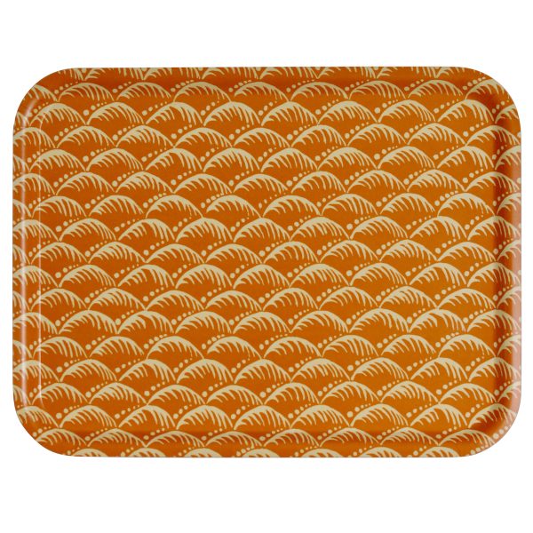 Cambridge Imprint Oblong Birch Tray in Wave Blood Orange