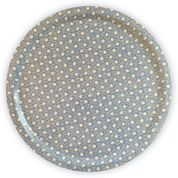 Cambridge Imprint Round Birch Tray in Animalcules Blue