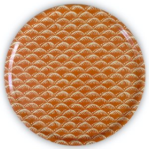 Cambridge Imprint Round Birch Tray in Wave Blood Orange