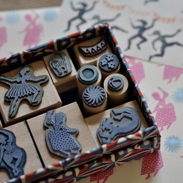 Harlequin's Carnival Printing Block Set by Cambridge Imprint