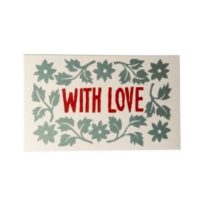 Pack of Leaves and Stars Gift Cards Pale Turquoise and Coral