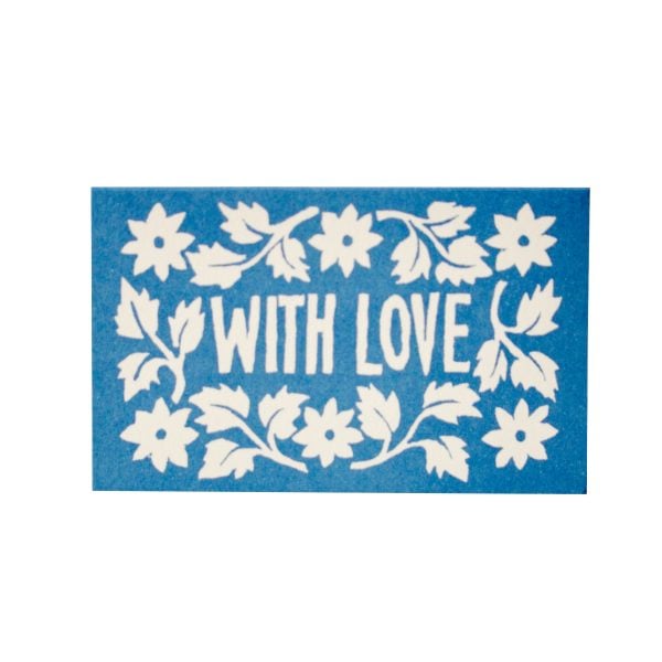 Tiny Leaves and Stars Card in Bright Blue by Cambridge Imprint