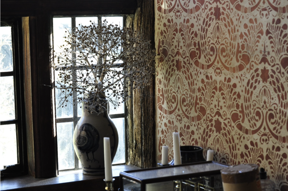 Stencilled Wall at Great Dixter