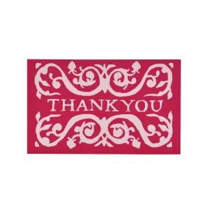 Pack of Arabesque Thank You Gift Cards Pink and Raspberry