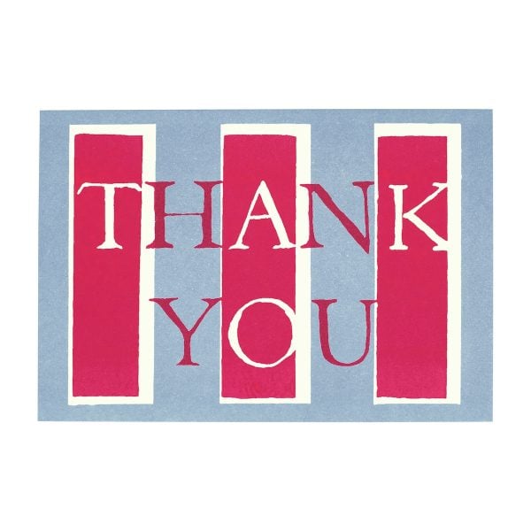 Thank You card in Hot Pink and Blue by Cambridge Imprint