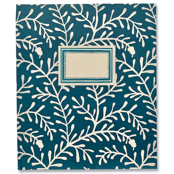 Large Sprig Marine Blue Hardback Notebook covered in Sprig paper by Cambridge Imprint