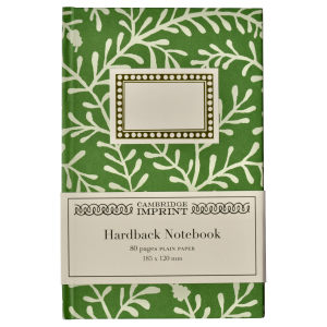 Hardback Notebook covered in Sprig paper by Cambridge Imprint