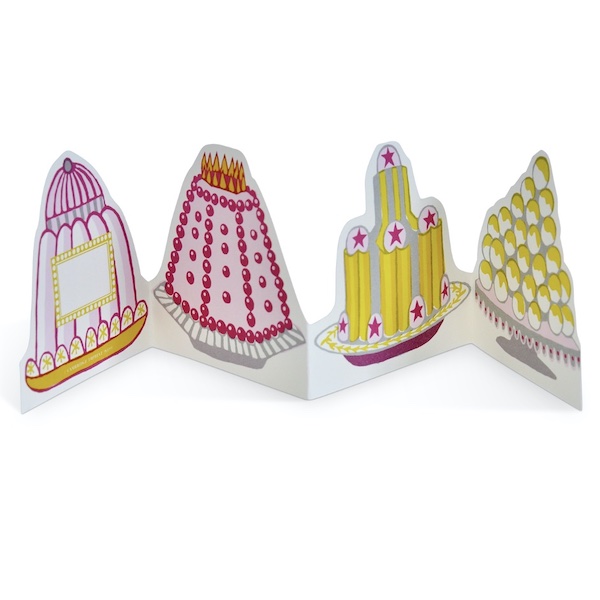 Let Us Eat Cake special multi-fold concertina card by Cambridge Imprint