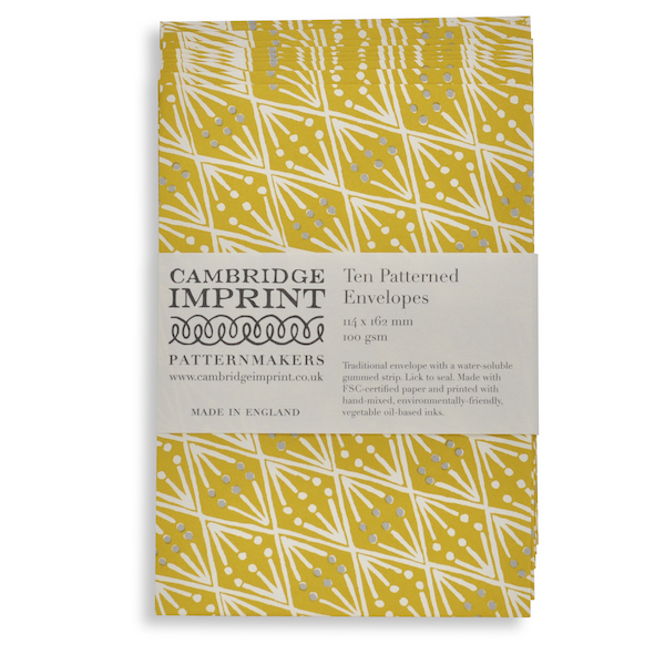 Selvedge Mustard Patterned Envelopes
