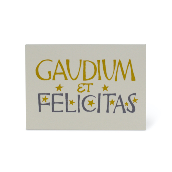 Gaudium Et Felicitas Card, Cambridge Imprint for Kettle's Yard