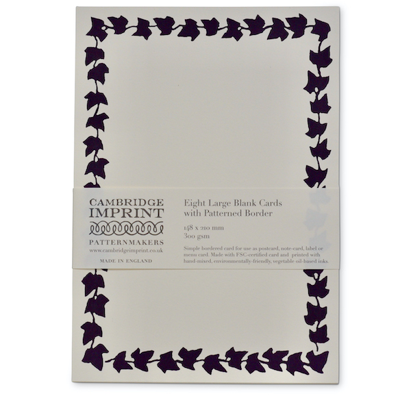 Large Plain Card with Ivy Border