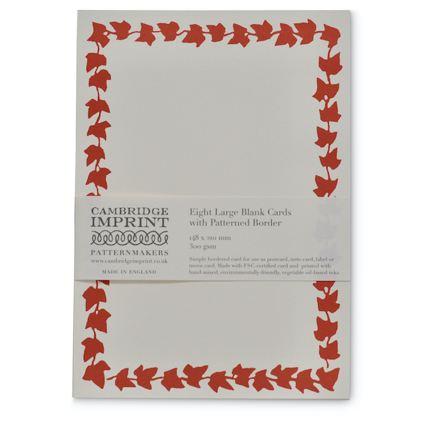 Large Plain Cards with an Ivy Border by Cambridge Imprint