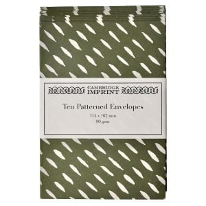 Packet of Ten Patterned Envelopes Seed Olive