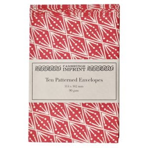 Packet of Ten Patterned Envelopes Selvedge Madder