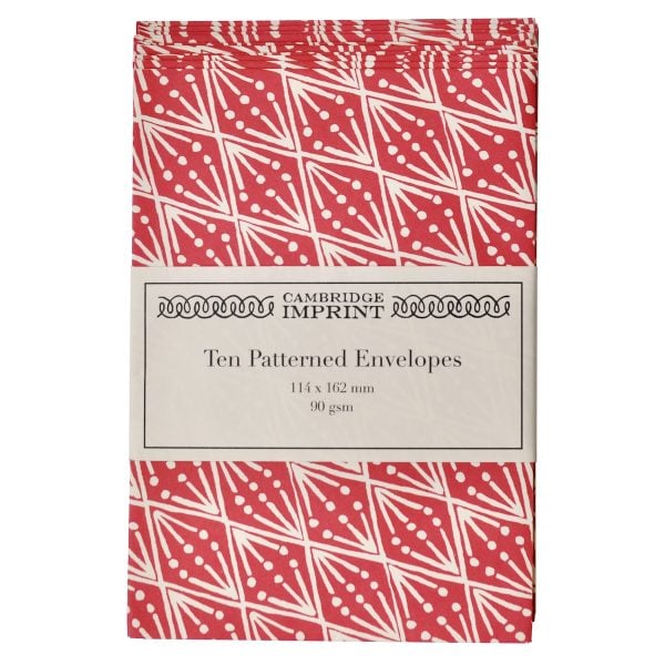Cambridge Imprint Patterned Envelopes in Selvedge Madder