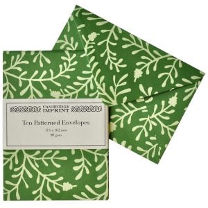 Cambridge Imprint Patterned Envelopes in Sprig Pea Green