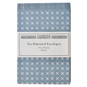 Packet of Ten Patterned Envelopes Little Stars Faded Denim
