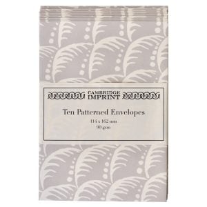 Packet of Ten Patterned Envelopes Wave Pearl Grey