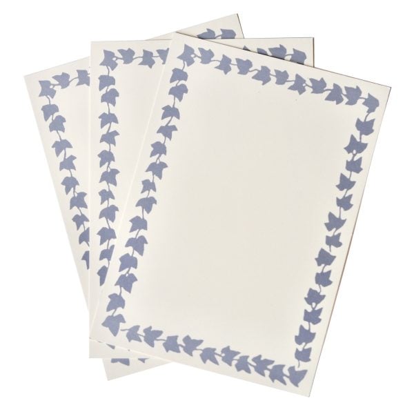 Large Blank Cards with an Ivy Border in Cornflower by Cambridge Imprint