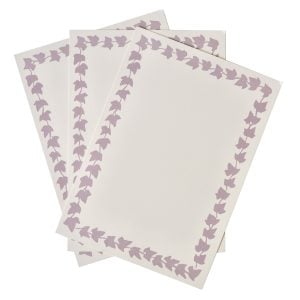8 Menu Cards with Patterned Border in Cupboard Pink