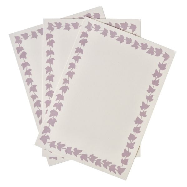 Large Blank Cards with an Ivy Border in Cupboard Pink by Cambridge Imprint
